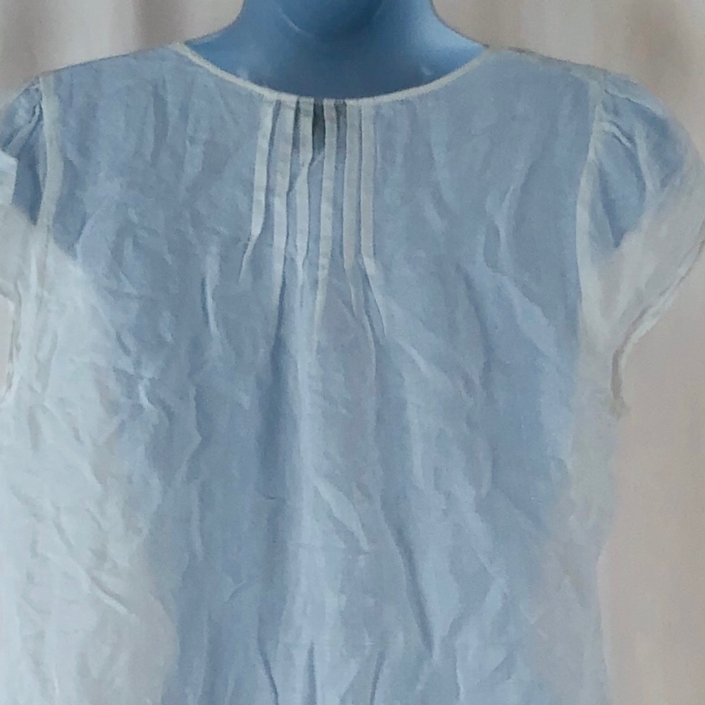 Calvin Klein Y-neck pleated embellished top S - Picture 9 of 16